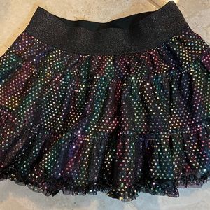 Justice Girls size 8 Black Sparkle Twirl Skirt.
